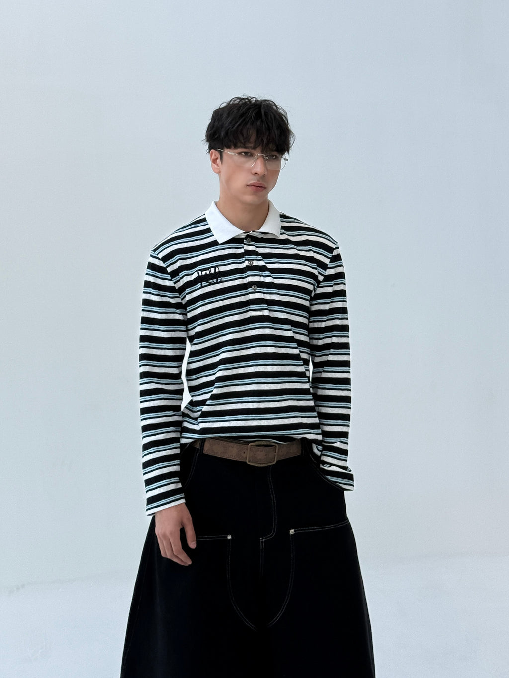 CURRENT STRIPE POLO LS