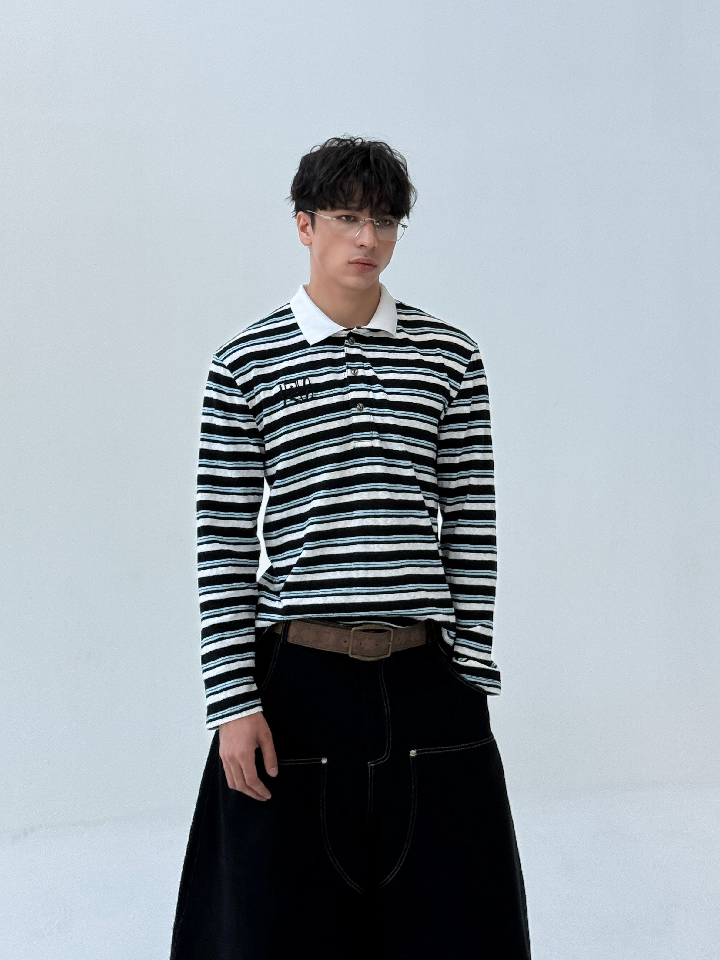 CURRENT STRIPE POLO LS