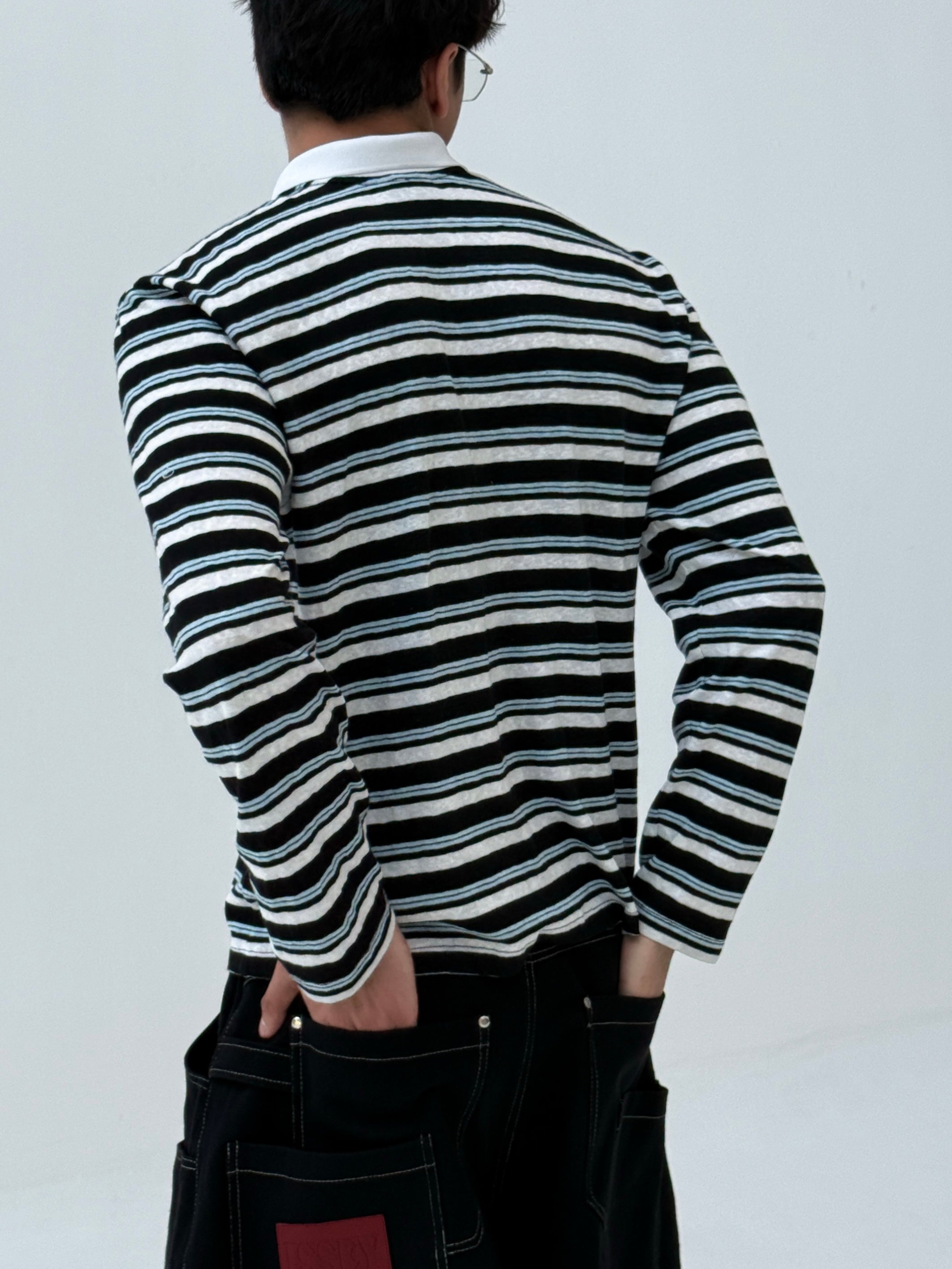 CURRENT STRIPE POLO LS