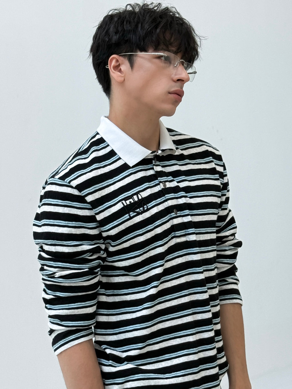 CURRENT STRIPE POLO LS