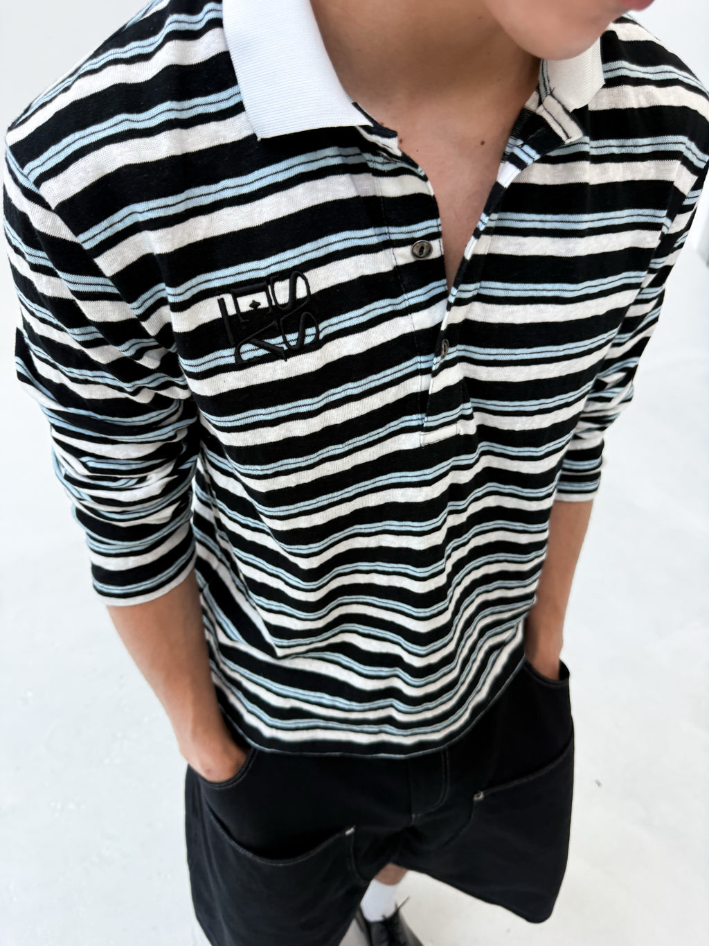 CURRENT STRIPE POLO LS