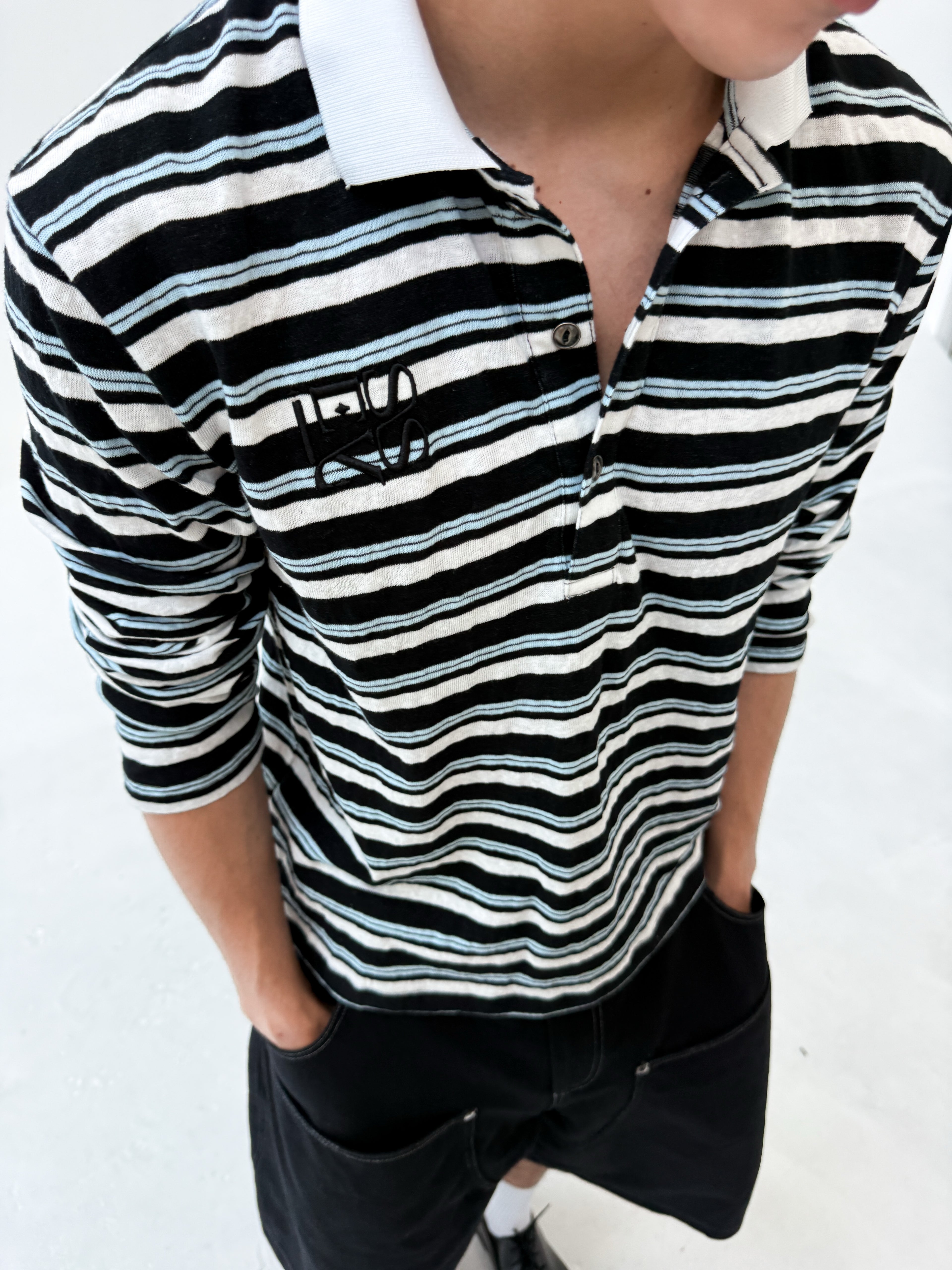 CURRENT STRIPE POLO LS
