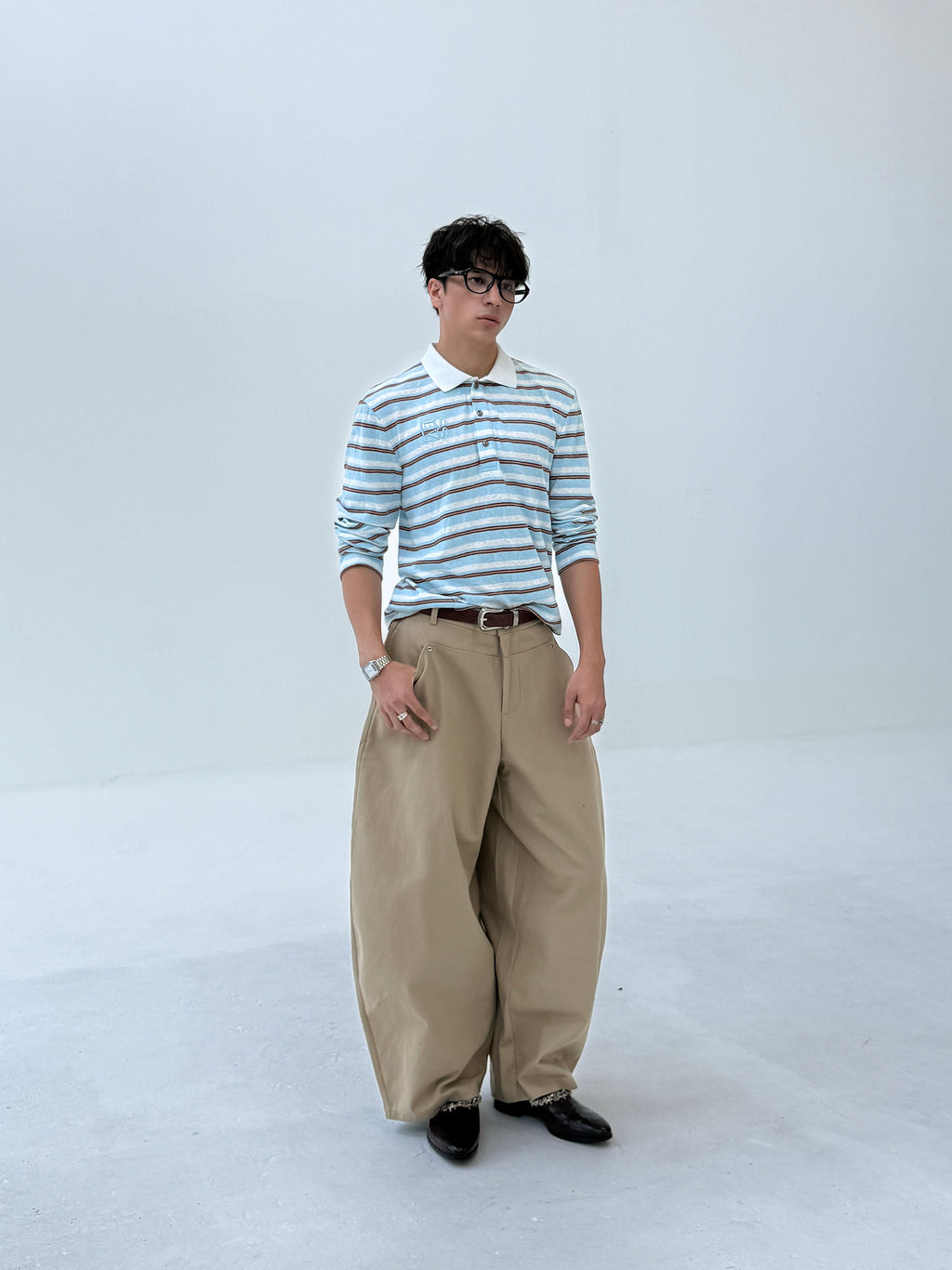 CURRENT STRIPE POLO LS