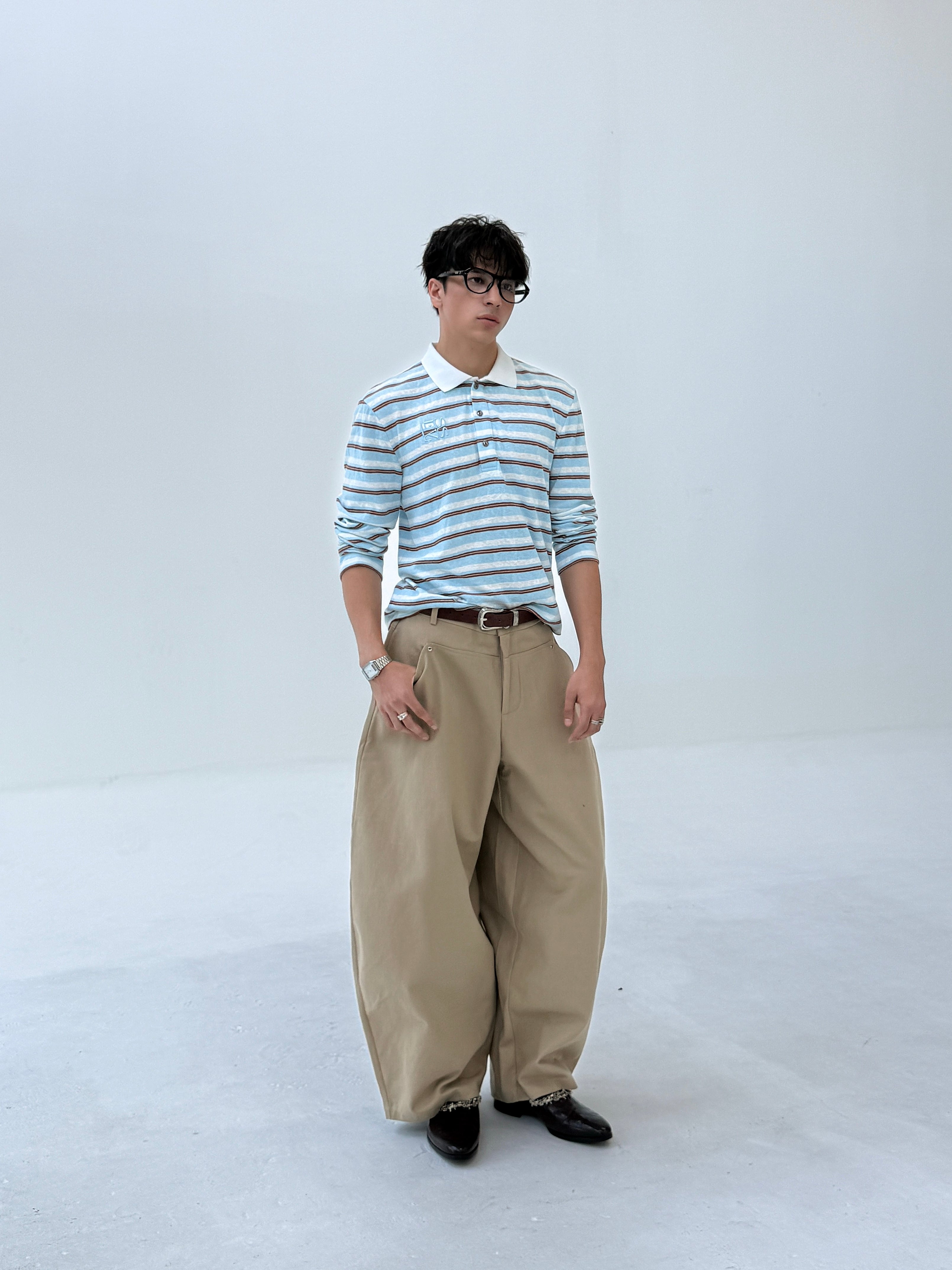 CURRENT STRIPE POLO LS