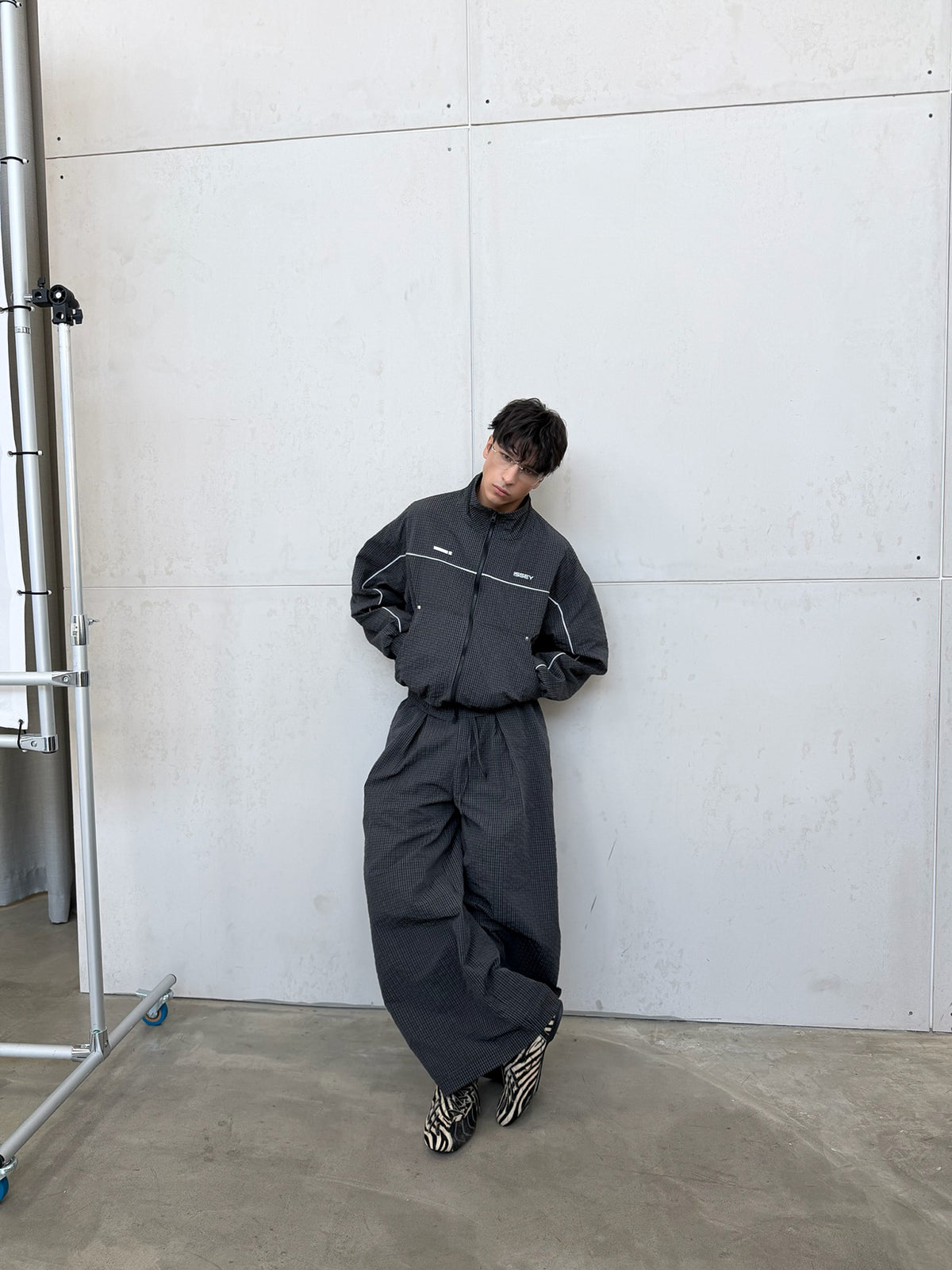 GRID WIDE PANTS