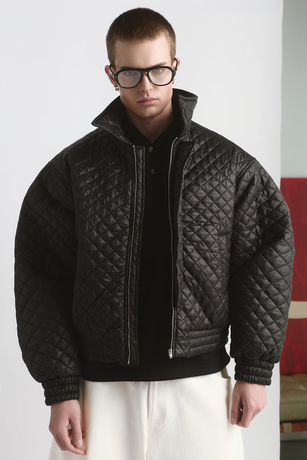 PADDED QUILTED JACKET/ BLACK