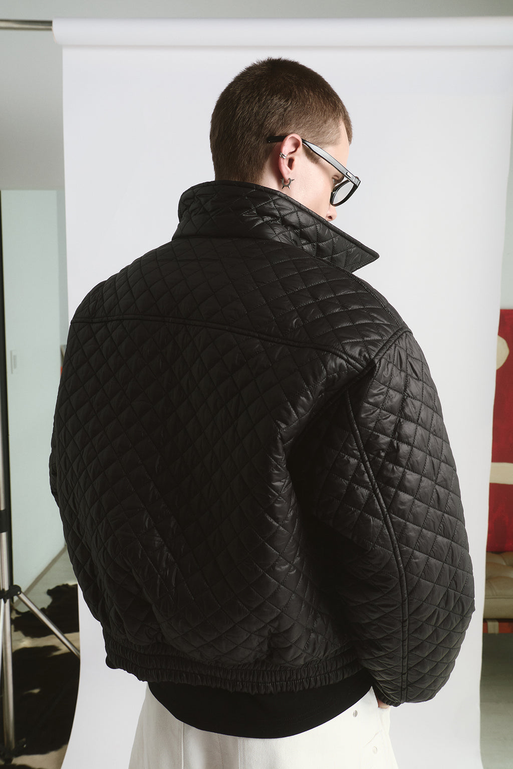 PADDED QUILTED JACKET/ BLACK