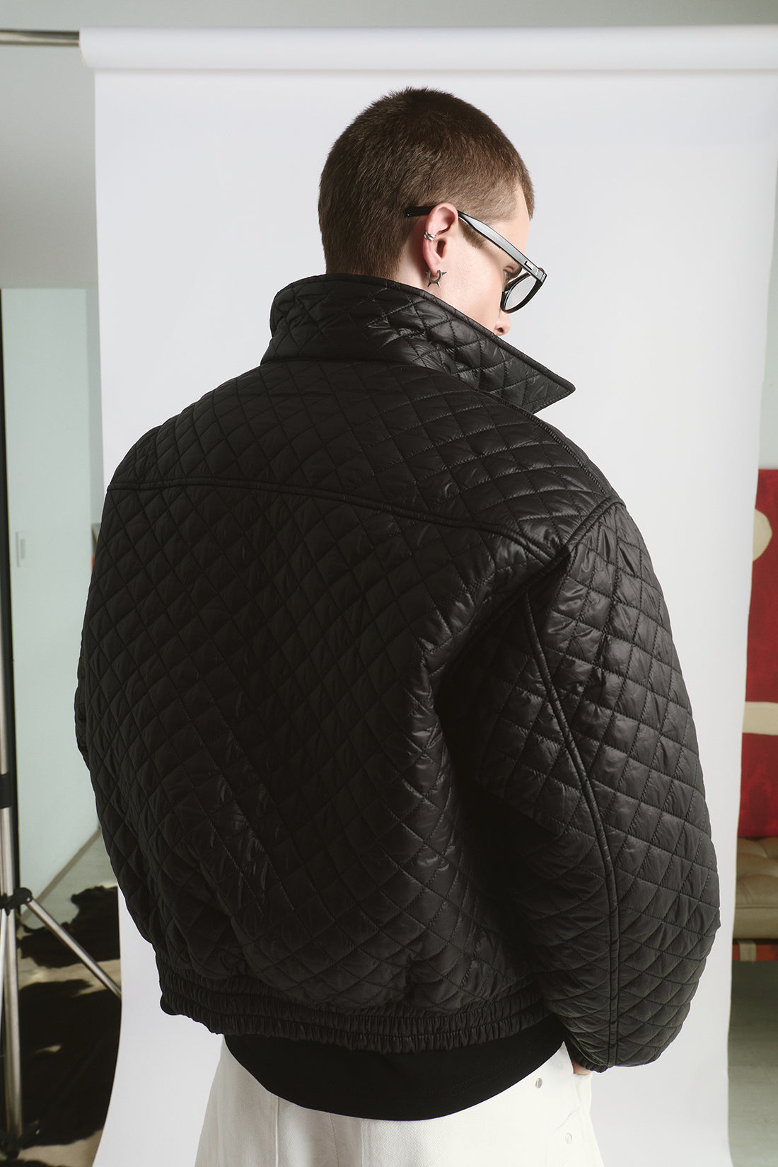 PADDED QUILTED JACKET/ BLACK