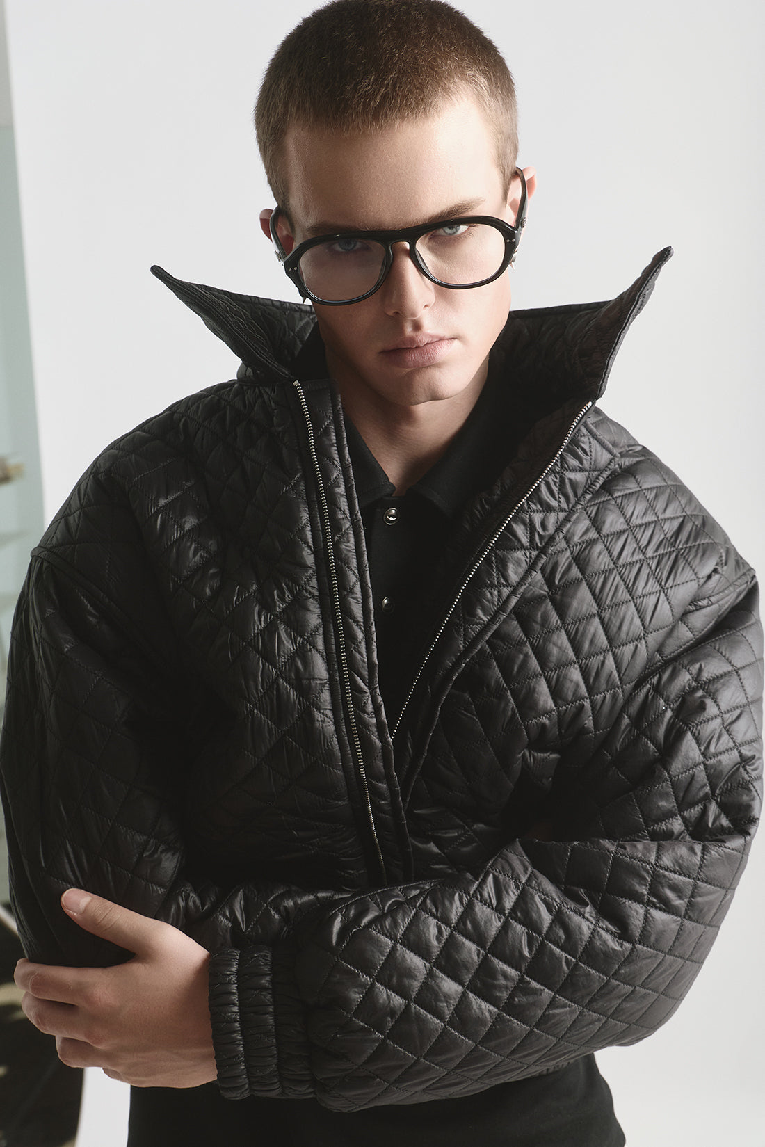 PADDED QUILTED JACKET/ BLACK
