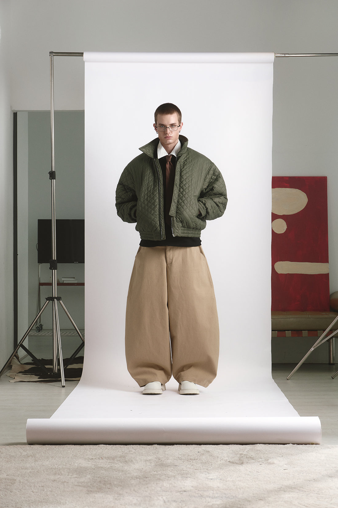 PADDED QUILTED JACKET/ OLIVE