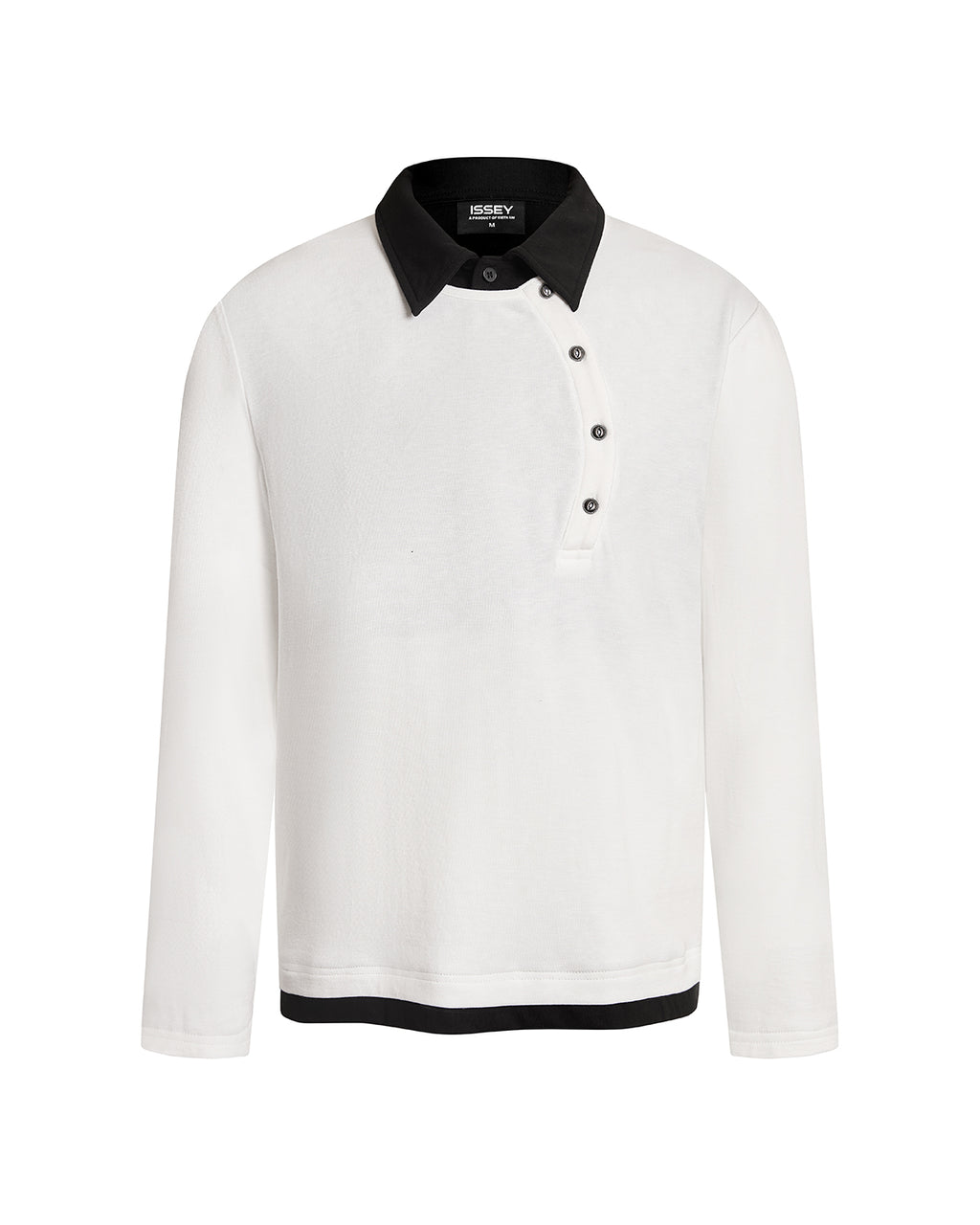 DUAL COLLAR POLO LS / WHITE