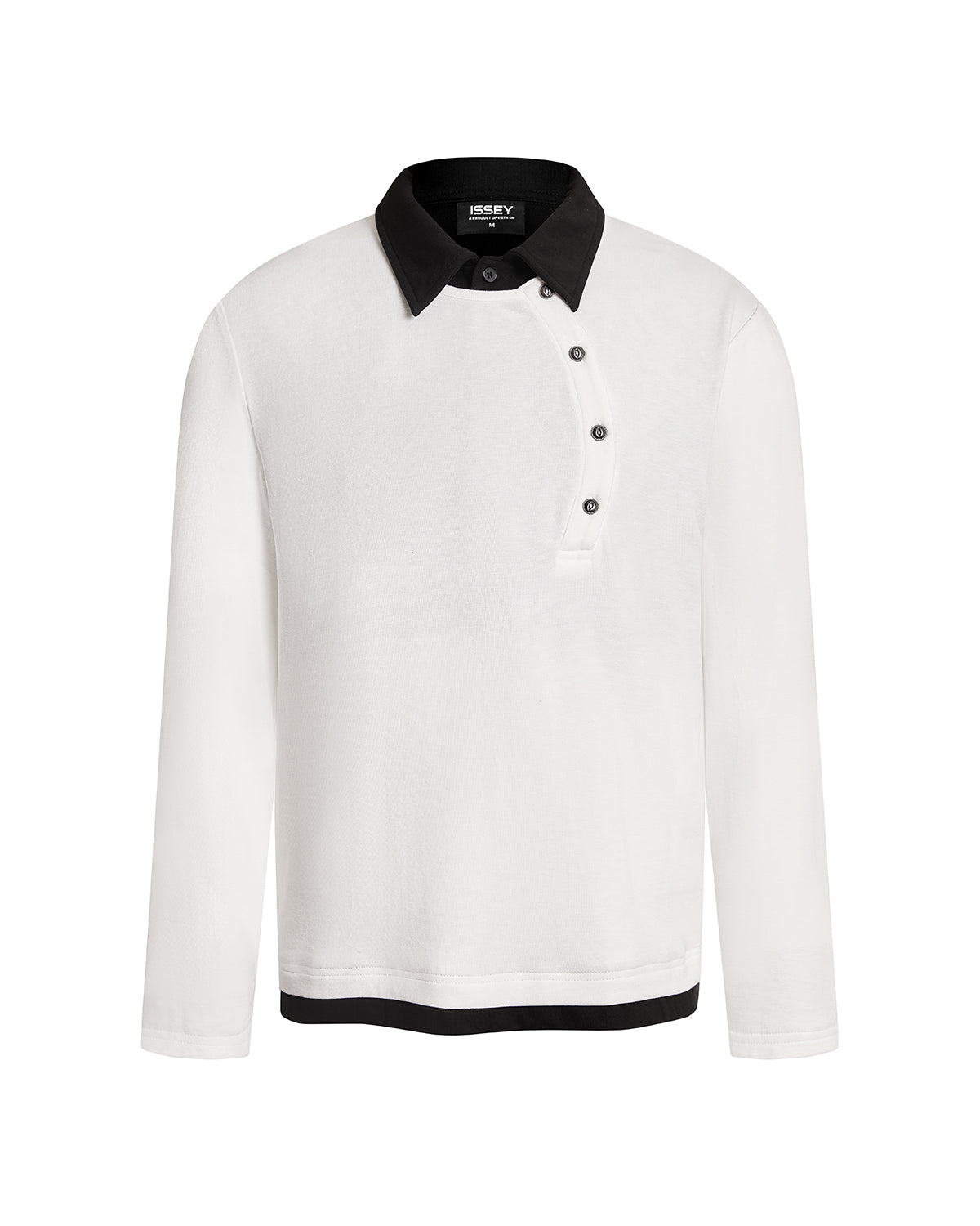 DUAL COLLAR POLO LS / WHITE