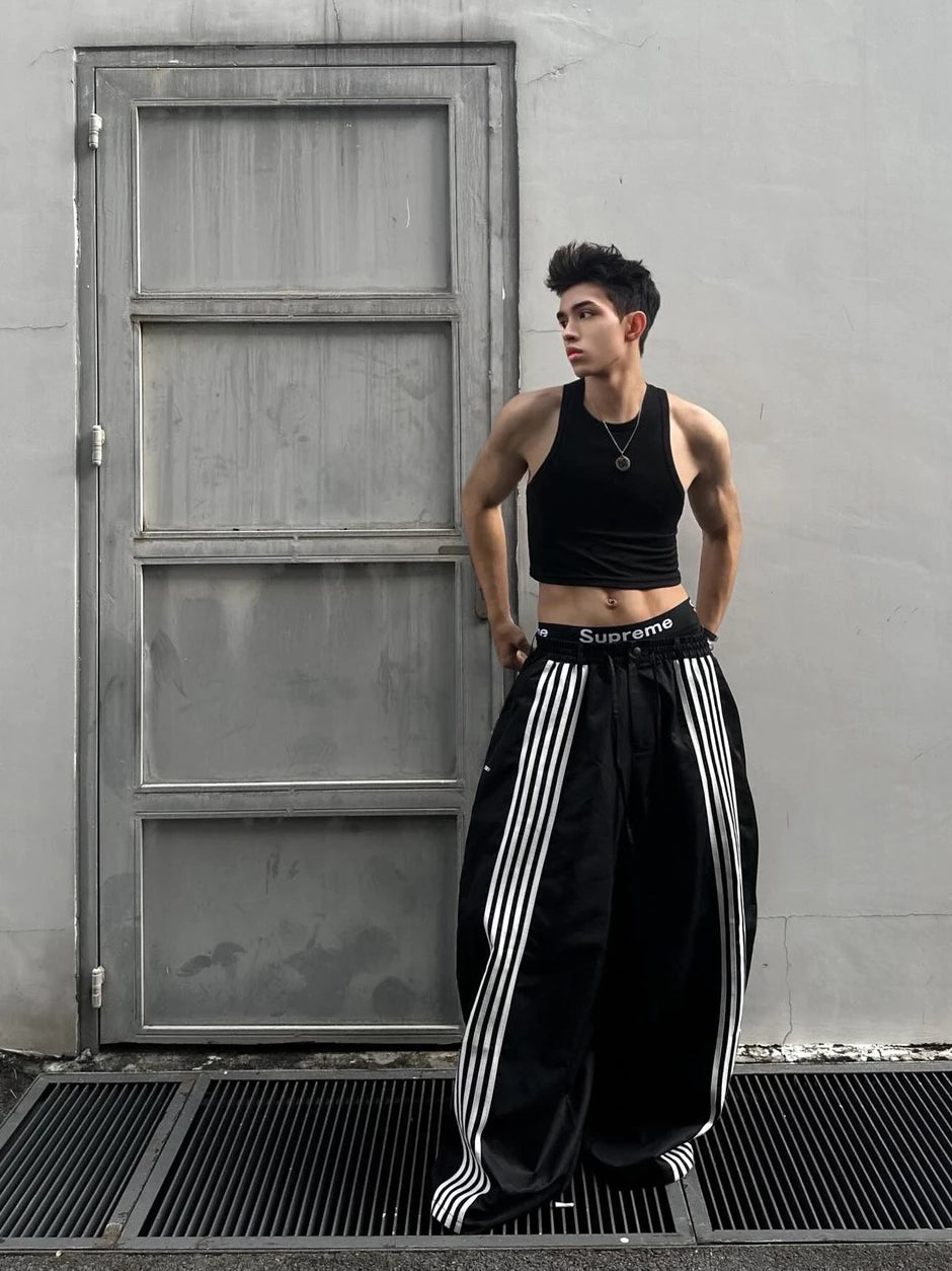 5 STRIPES WIDE PARACHUTE PANTS